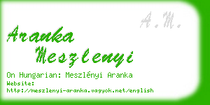 aranka meszlenyi business card